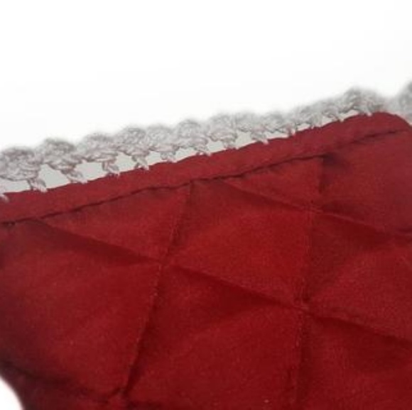 Red Oven Pot Holder Mitt Glove-Hanging Glove Fancy - Picture 5 of 6